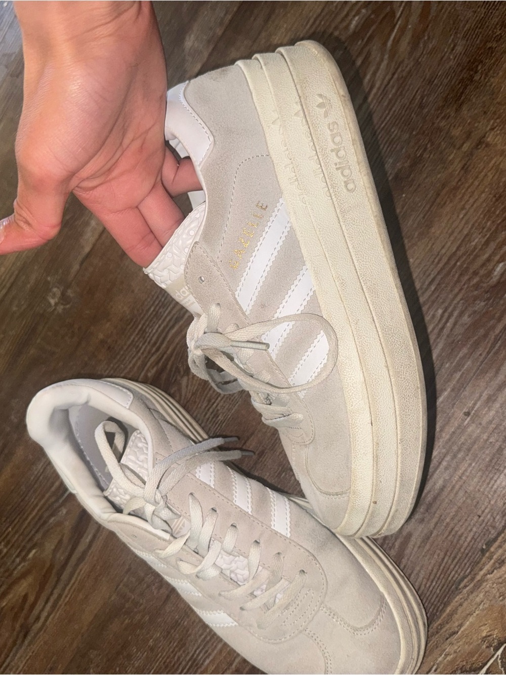 Adidas Gazelle Women’s 7.5/8 Rare Neutral Beige Platform Sneakers